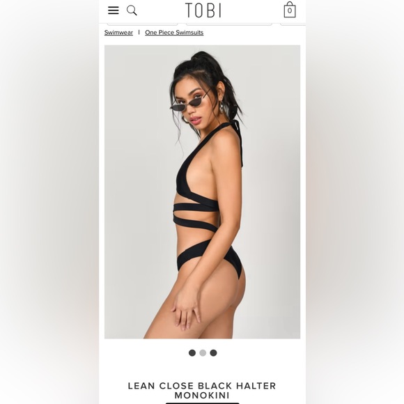 NWT TOBI Lean Close Halter Monokini - Picture 3 of 6